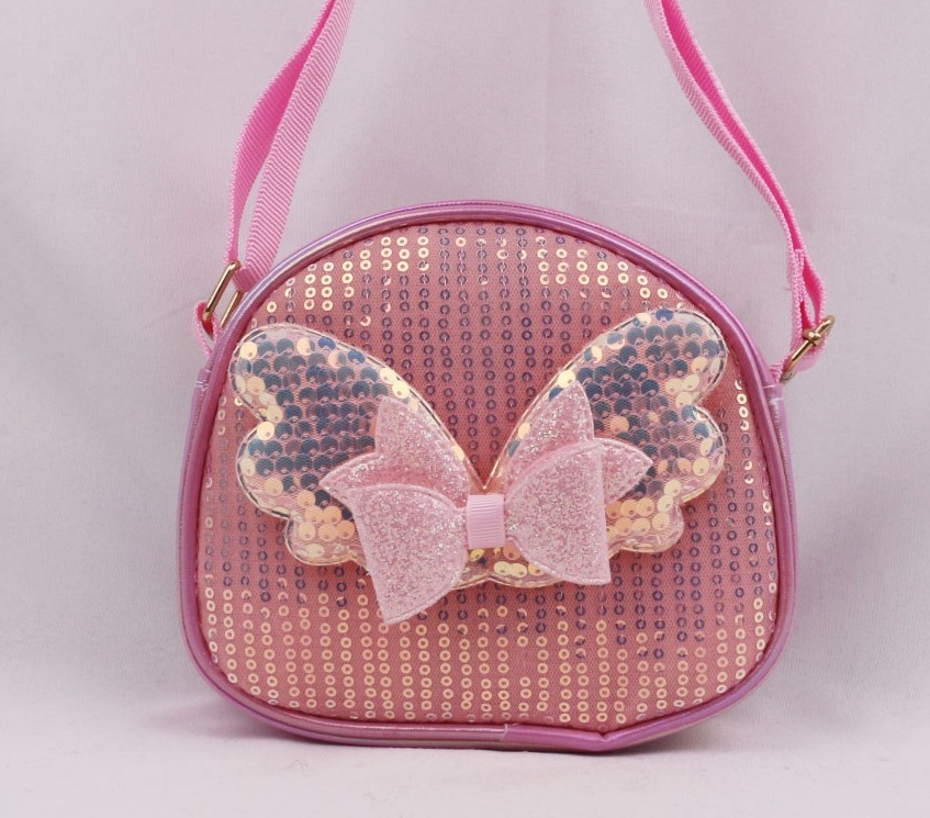Sweet Dreamy Style Kids Crossbody Bag | Iridescent Sequin & 3D Wing Decor | Versatile Shoulder B