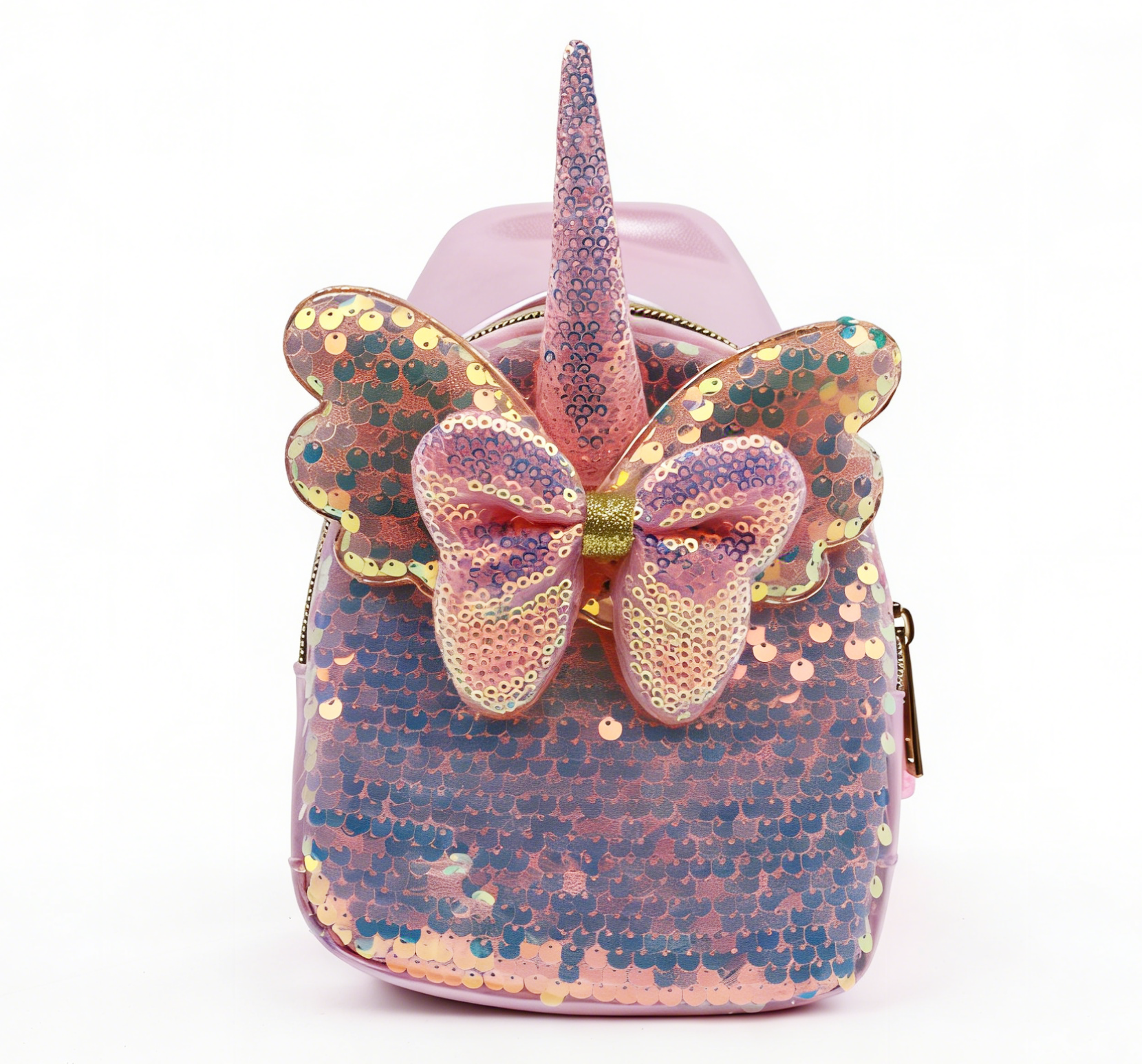 Kids Iridescent Unicorn Sequin Chest Bag, Girls Bow Princess Crossbody Pouch