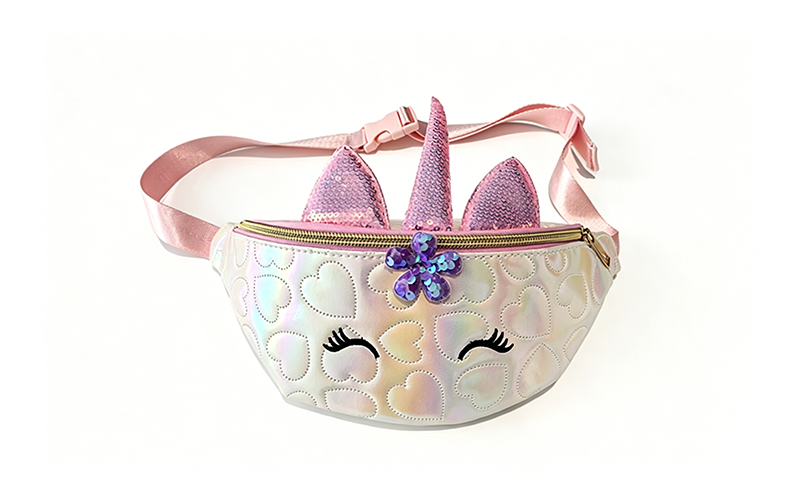 Kids Unicorn Fanny Pack - Cute Sparkly Waist Bag for Girls